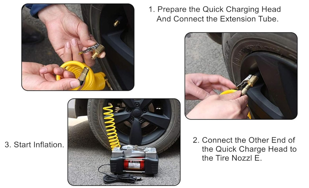 2pcs lockable air chuck Tire Inflation Hose Adapter Compressor Pump Car Tool