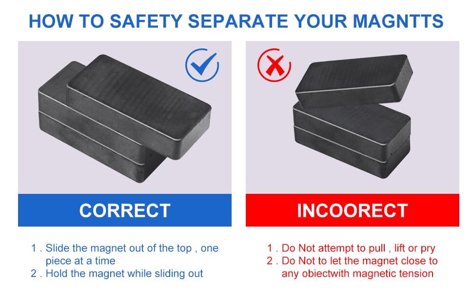 12 Pack Square Ferrite Magnets Ceramic Block Magnets for DIY Projects