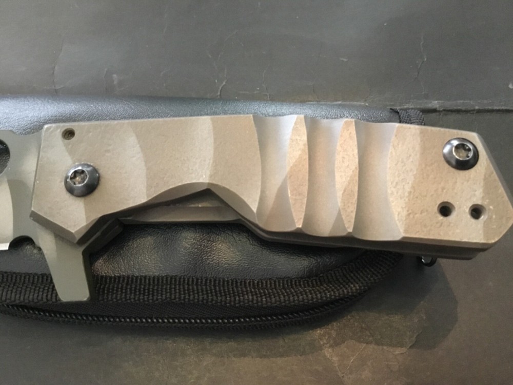 Custom Crusader Forge Titantium Flipper Folder Knife