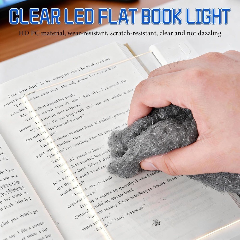 Rechargeable LED Book Light Flat Reading Light Dimmable Panel Plate Lamp