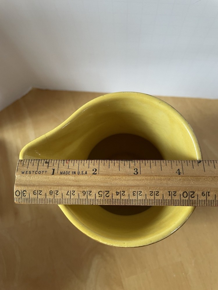 Pitcher Brown Glazed 7 1/2” Yellow Interior