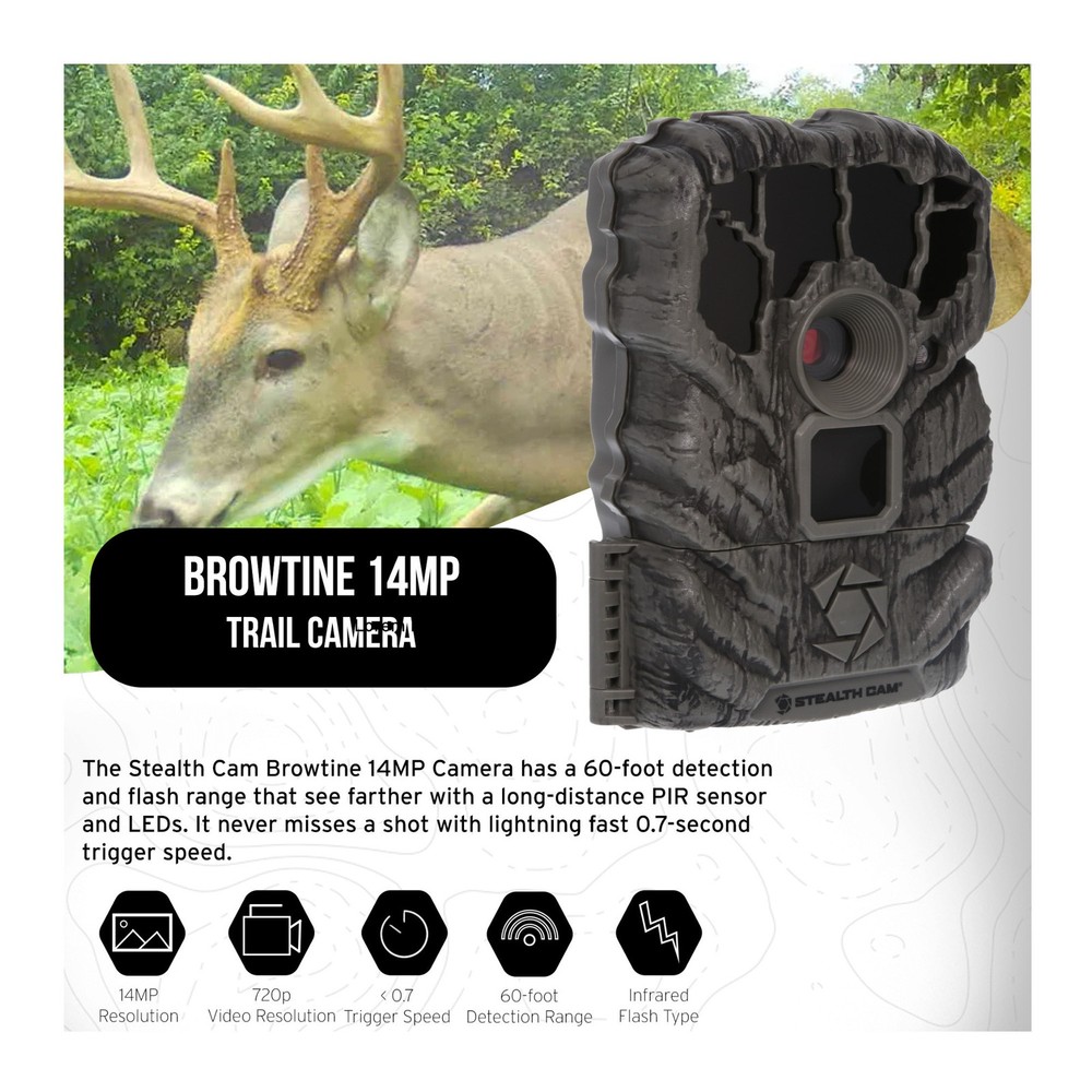 Stealth Cam Browtine 14MP Camera with Memory Card (9-Pack) Bundle