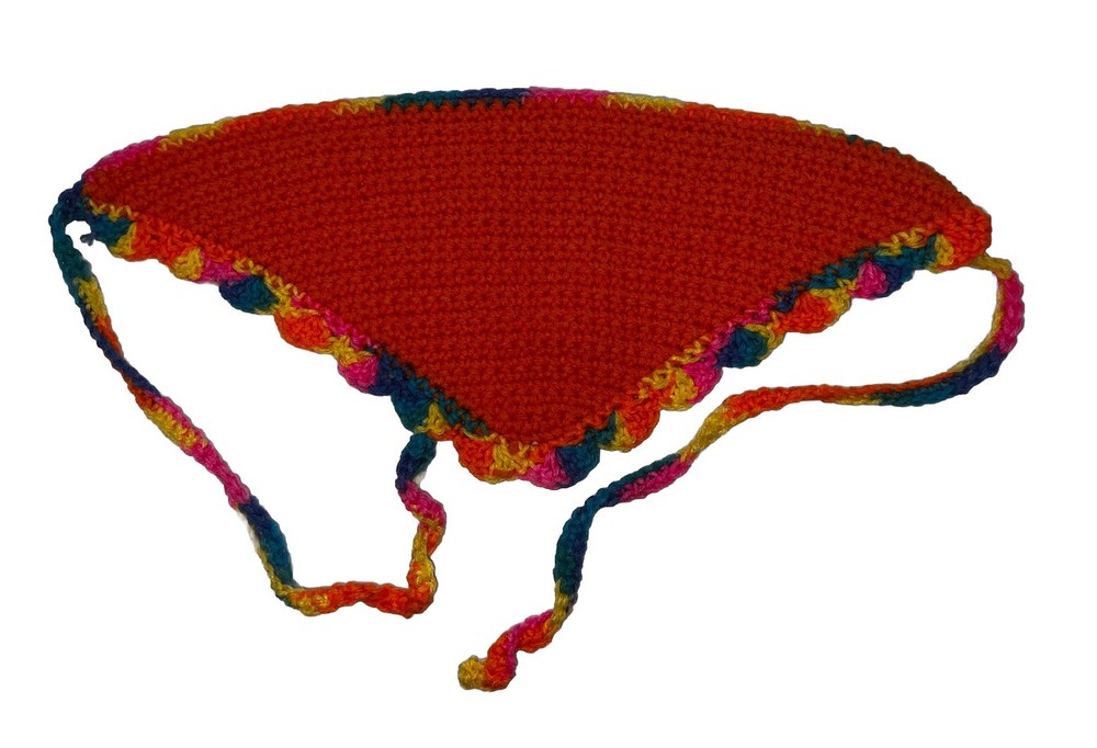 Handmade Crochet Head Bonnet Multicolor OSFA