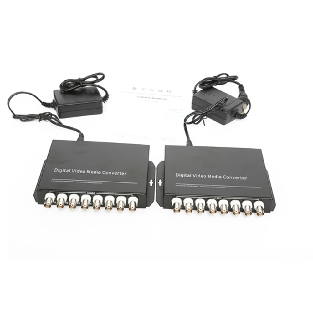 8CH Video Data Fiber Optical Converter Transmitter Receiver Servelliance system