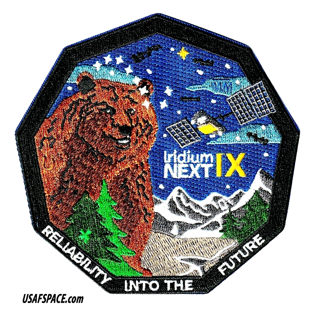 Authentic Aireon Flight 9-Iridium NEXT-9-SPACEX Falcon-9 Launch-USSF-PATCH SET