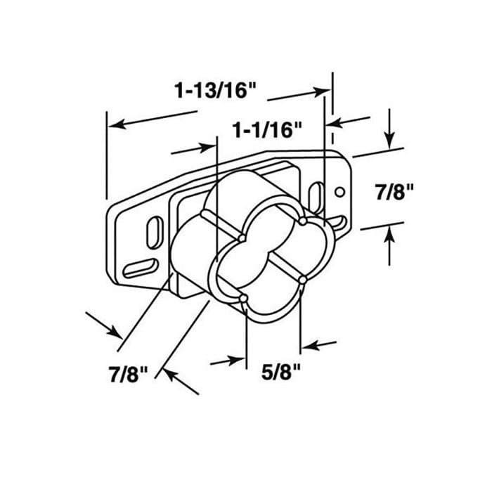 Plastic Drawer Track Backplate 1-1/4" Opening White (Pair)