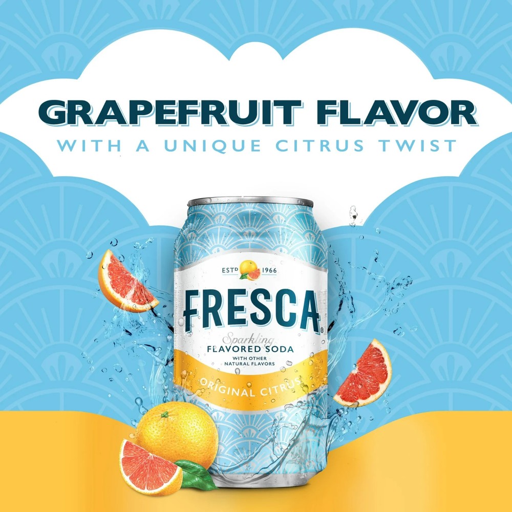 Fresca grapefruit citrus Soda Pop, 12 fl oz, 12 Pack Cans.....