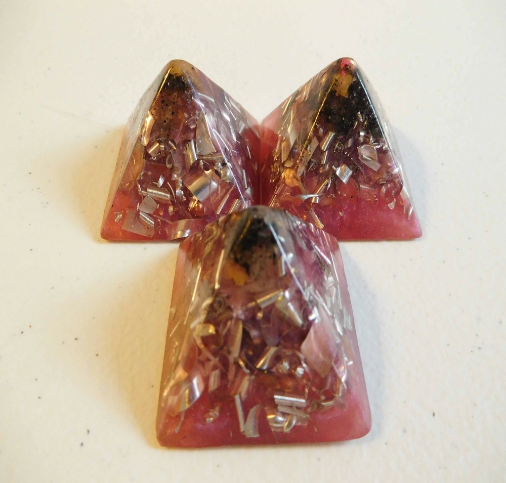 Flamingo Pink Small Pyramids Positive Orgone