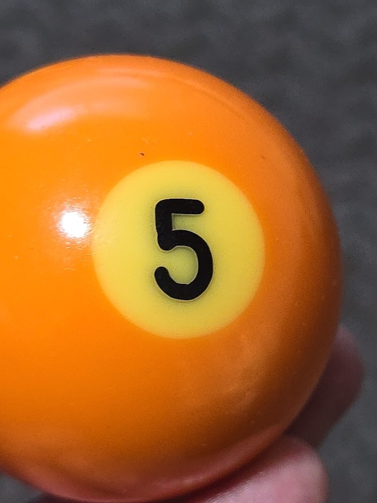 🎱Vintage Replacement Belgian (#5) Pool Ball~Billiards Solid Orange Ball 2"