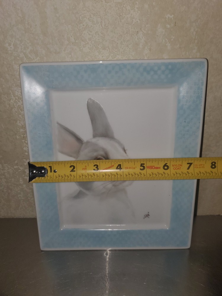 Bunny Rabbit Platter/Plate Easter Handpainted. Signed