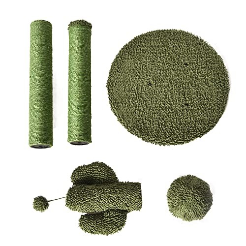 AMAZON BASICS CACTUS CAT SCRATCHING TRIPLE POSTS, DANGLING 27", GREEN -GREEN