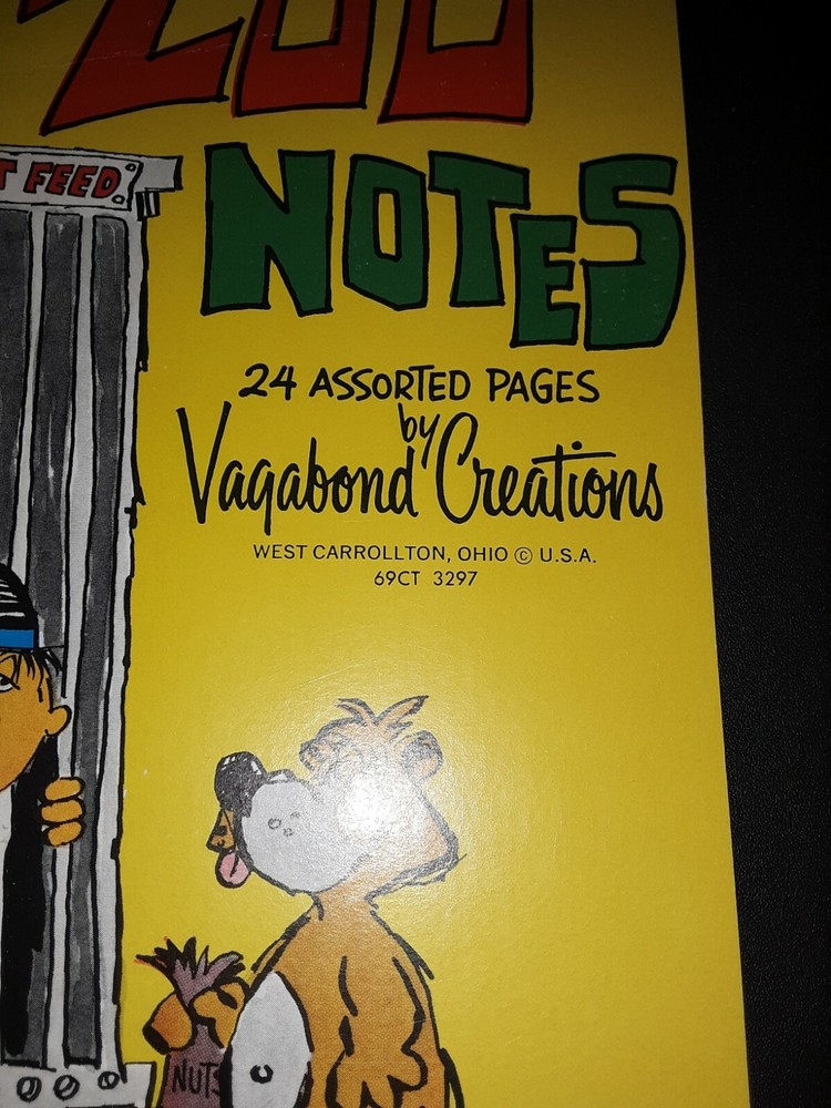 Vintage stationery, zoo notes, 7 pgs,vagabond creations,note paper