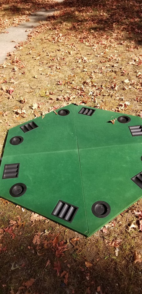 6 PERSON TABLE TOP FOLDABLE FELT POKER FOLDING GAME TABLE