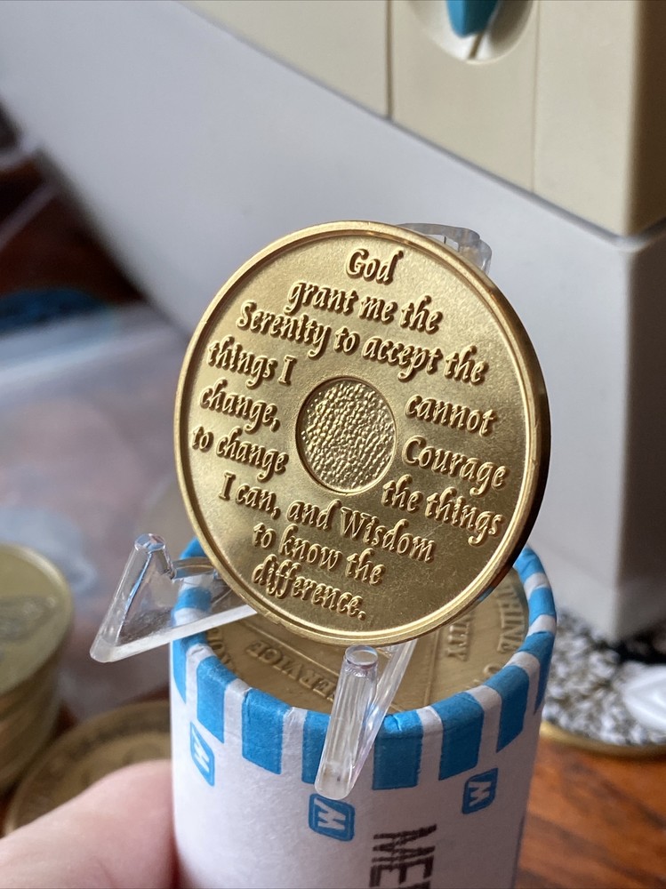 40 Year AA Medallion Gold Plated Sobriety Chip
