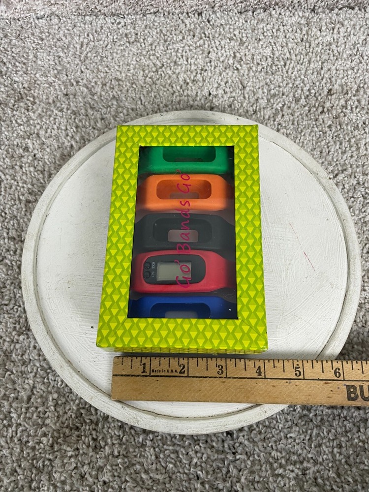 Go Bands Go Pedometer Watch Steps Counter Interchangeable 5 Bands Multicolor
