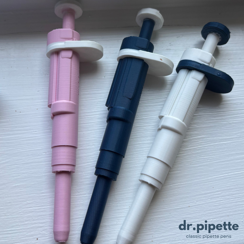 Custom Retractable Pipette-Shaped Ballpoint Pen (Soft Pink)