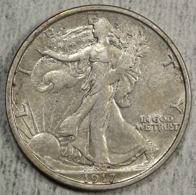1917-S Reverse Walking Liberty Half Dollar, Extremely Fine+, Discounted  0424-20