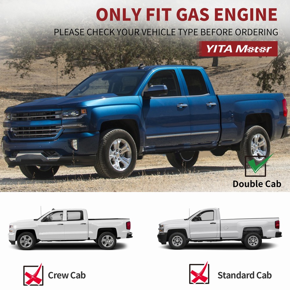 for 07-19 Silverado Double/Extended Cab 6" Running Boards Nerf Bars Side Step 2x