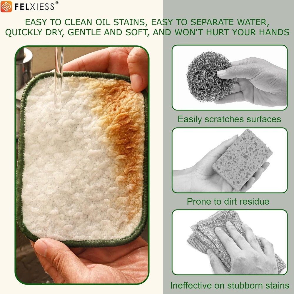 2026 New Double Side Non Scratch Wire Dishcloths,Multipurpose Wire Dishwashing