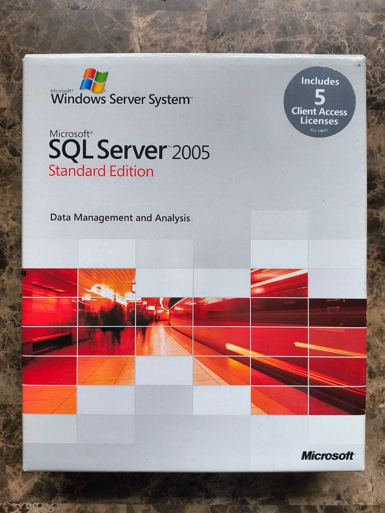 Microsoft SQL Server 2005 Standard RETAIL Box 5 CAL