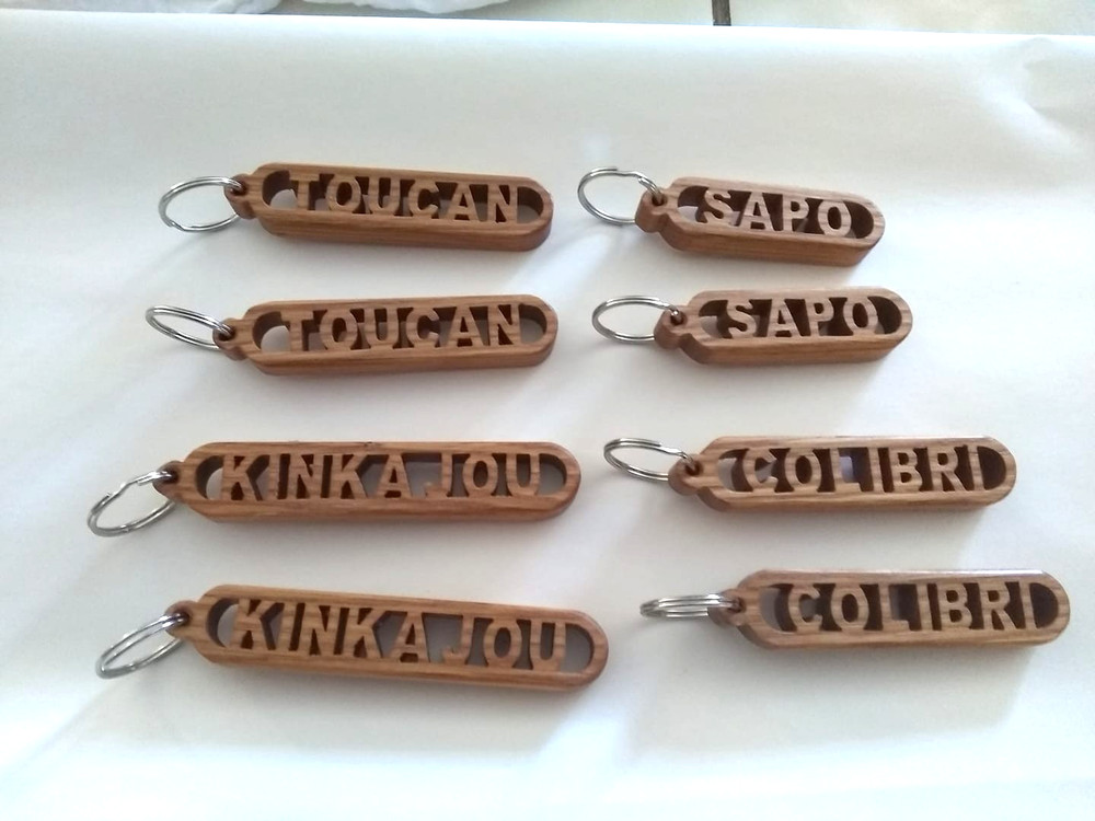 Custom Handmade Solid Oak Name Keychain – Hand-Cut Scroll Saw Art