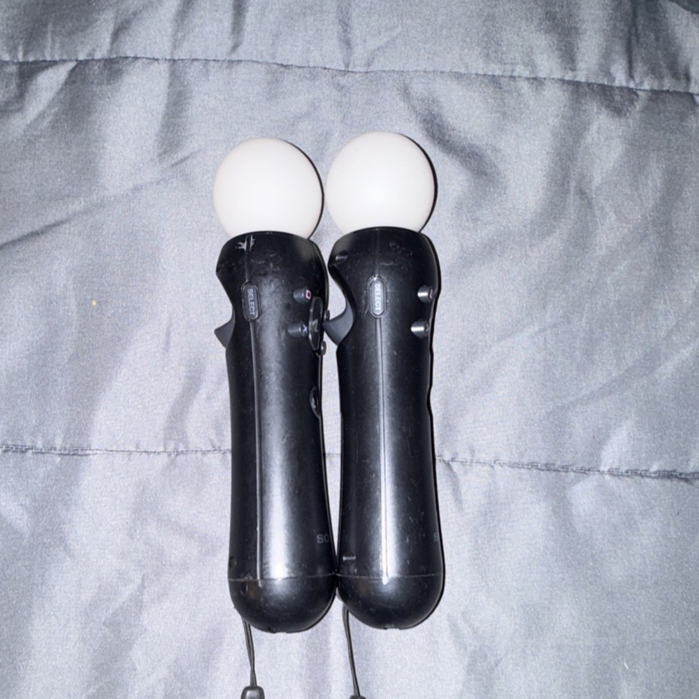 PlayStation Move Motion Controllers Pair Wireless Black PS3