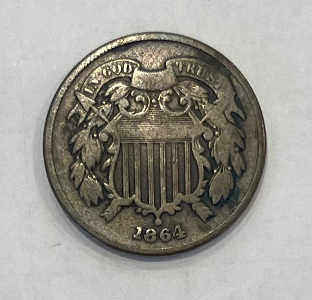 1864 Large Motto Two Cent Piece