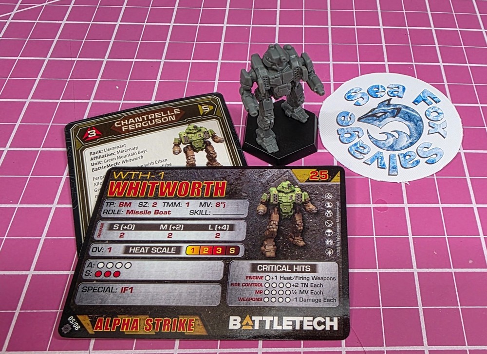 BattleTech Whitworth Mech  -- Inner Sphere Security Lance + Cards