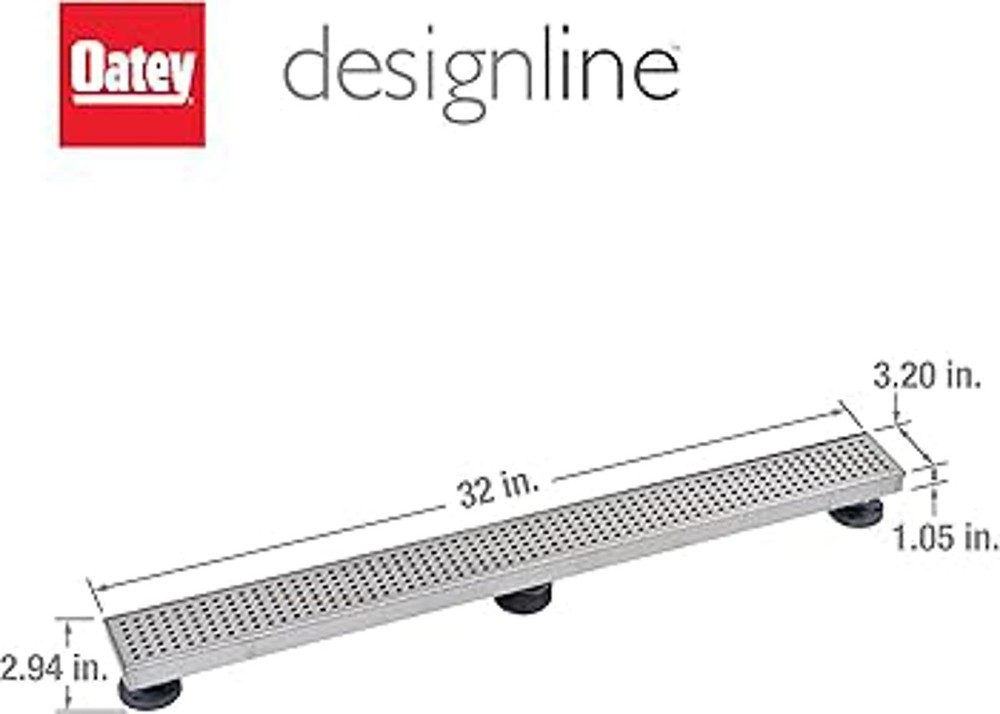 Oatey Designline 32 in. Linear Shower Drain with Square Pattern