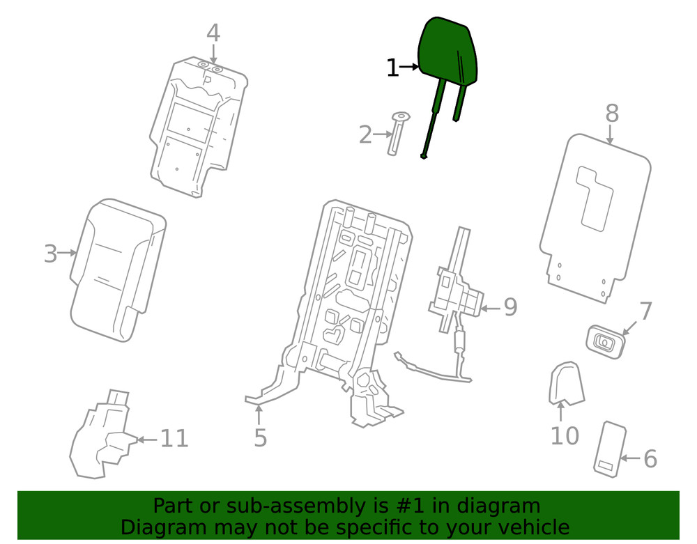 Genuine GM Headrest Outer 85735307
