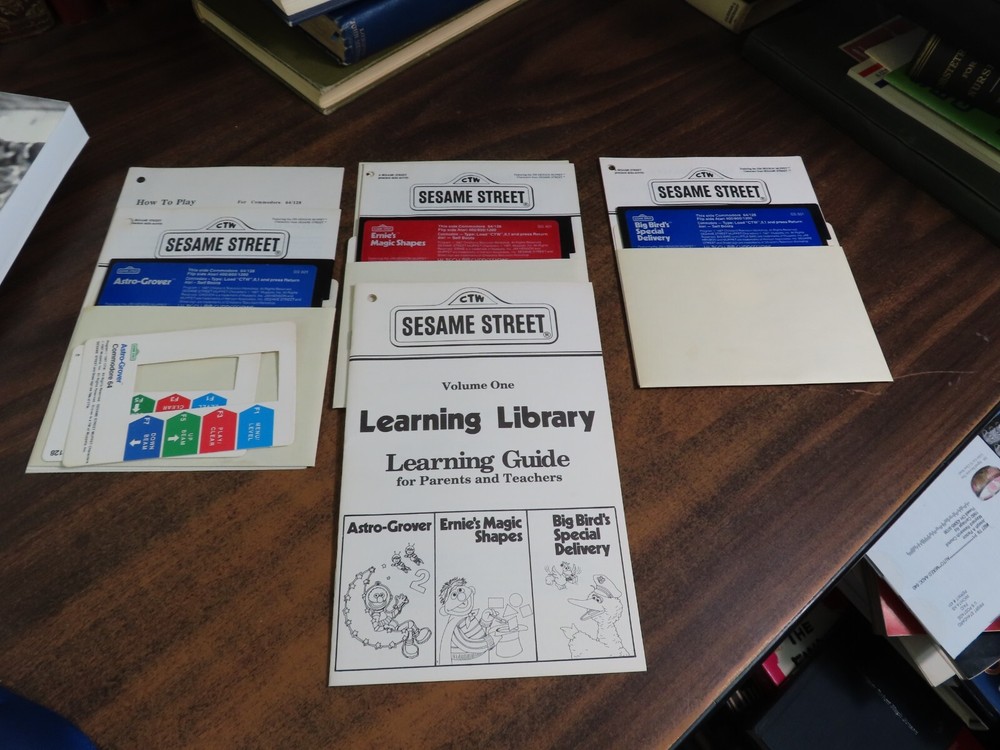 1988 Sesame Street Learning Library Volume One Commodore 64/128 Atari Software