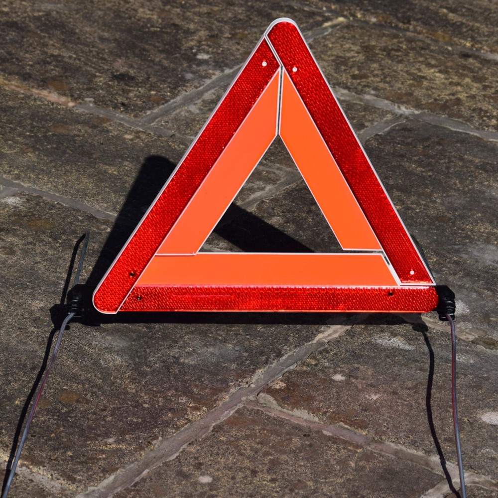BMW Fold Up Warning Triangle with original case. Genuine BMW part.