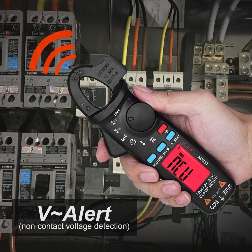ACM91 Clamp Multimeter Digital AC DC Current Clamp Meter True RMS Auto Range ...