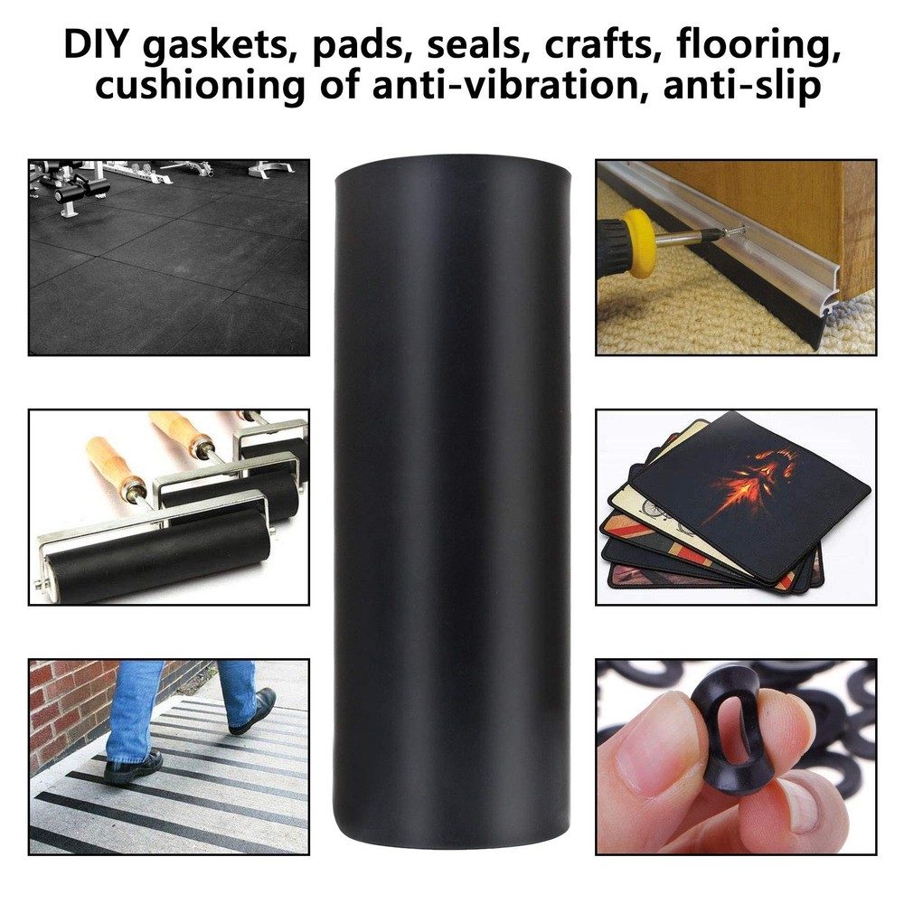 Neoprene Rubber Sheet 1/8" Thick x 16" Wide x 30" Long Solid Rubber Sheets Rolls