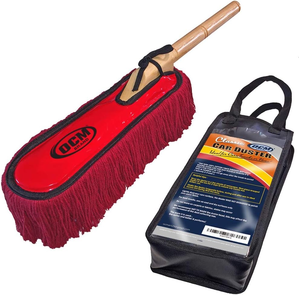 Classic Car Duster with Solid Wood Handle Includes Storage Case - Popular Detail