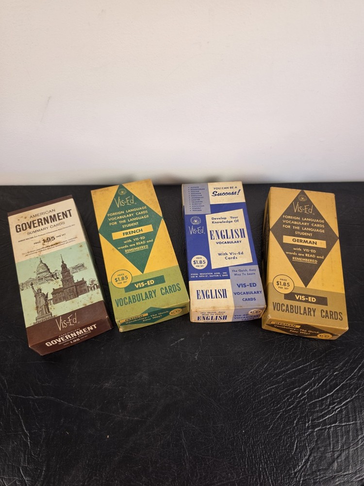 Vintage Vis-Ed Summary Cards FLASH CARDS