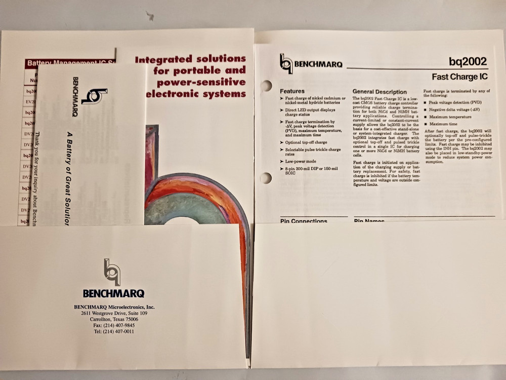 Benchmarq Fast Charge ICs Information Folder