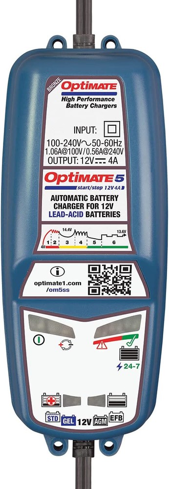 Optimate 5 Start/Stop 12v 4A TM220 Motorcycle Optimiser Charger