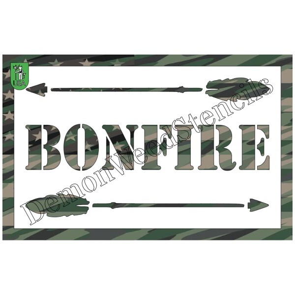 5"x8" Clear Plastic Stencil - Bonfire (MCA114) (.007")