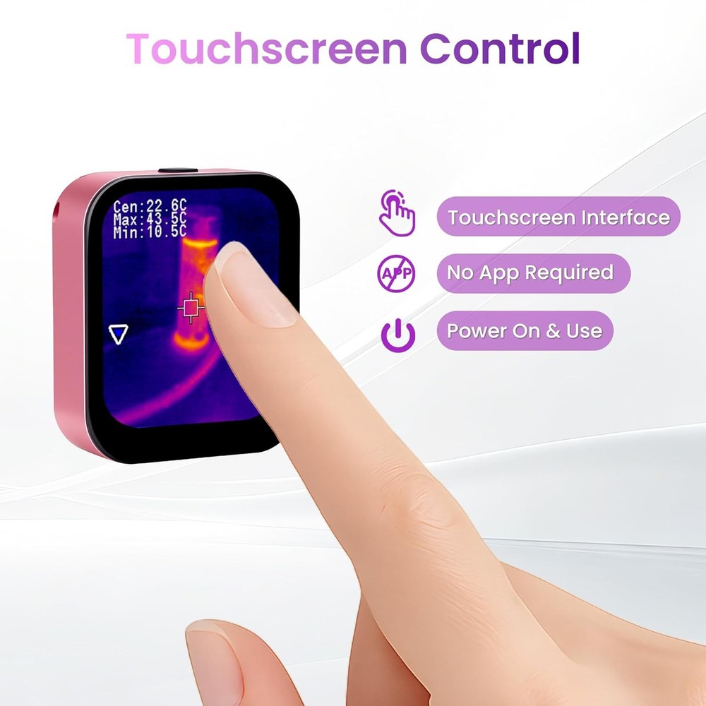 ANXTECH Mini Thermal Imaging Camera Pink for Beginner IR Resolution 80*60