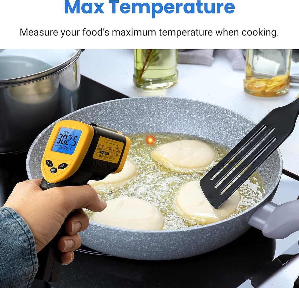 User-Friendly Infrared Temperature Gun - Adjustable Emissivity & Backlit Screen