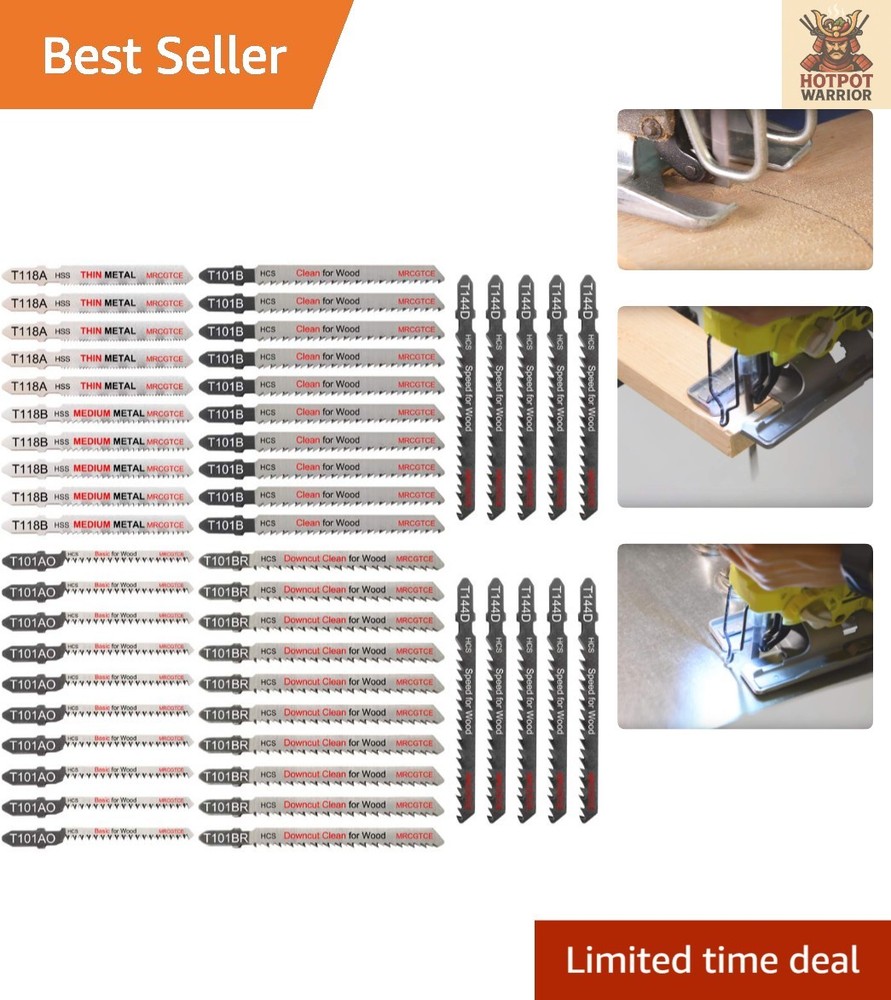 Versatile 50 Piece Jigsaw Blades Set for Precision Cuts - Includes Storage Case