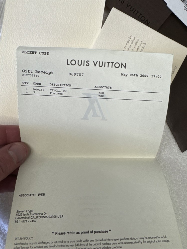 Authentic LOUIS VUITTON Empty Box Tivoli PM M40143