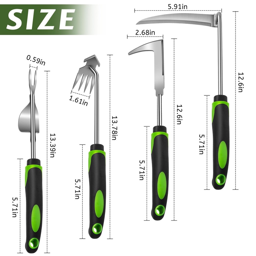 Weed Puller Tool, 4 Pack Stainless Steel Weed Remover Tool, Portable Weeding ...