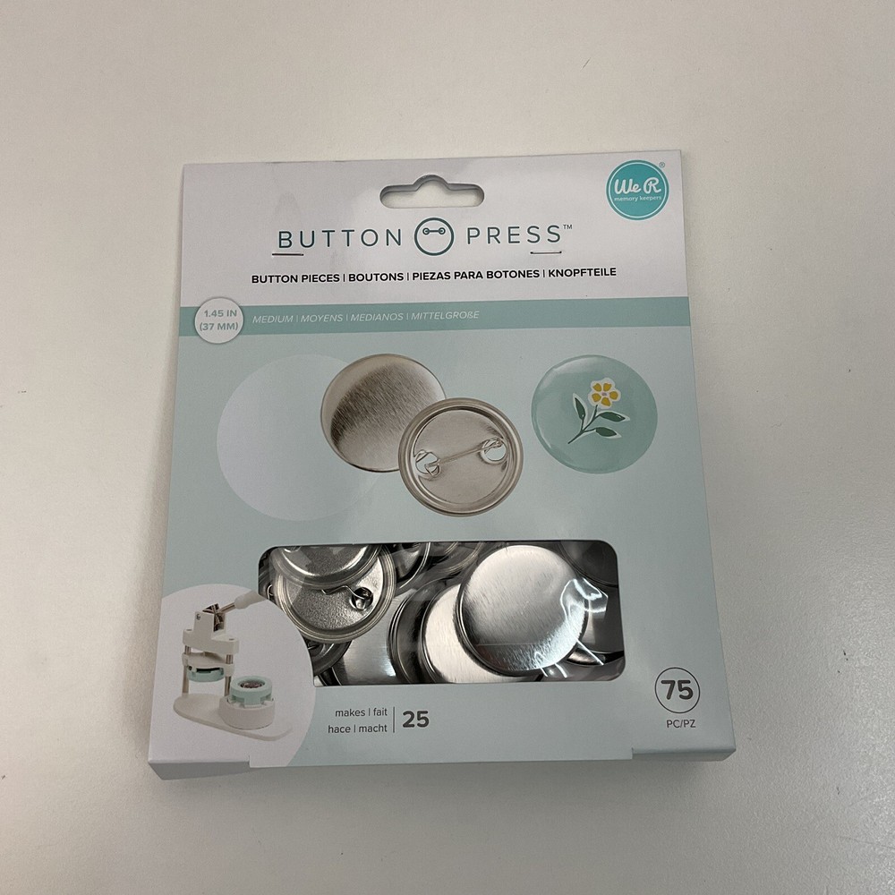 We R Memory Keepers Button Press 1.45 in. Button Pieces, 75 Pc - 3 PACK