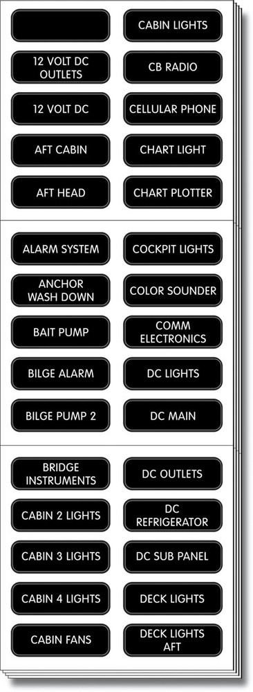 BLUE SEA LABEL KIT DC PANEL EXTENDED- 8039-BSS