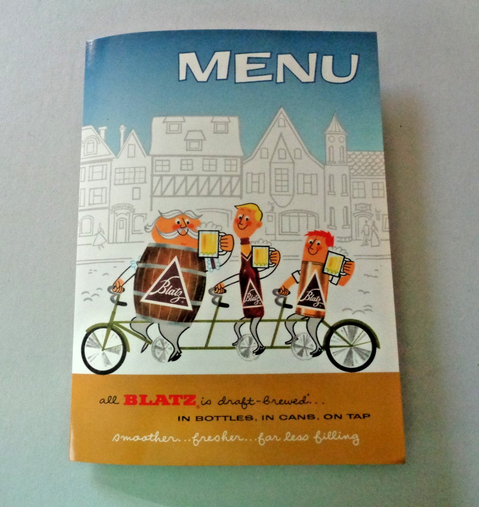 Blatz Beer Menu Cover
