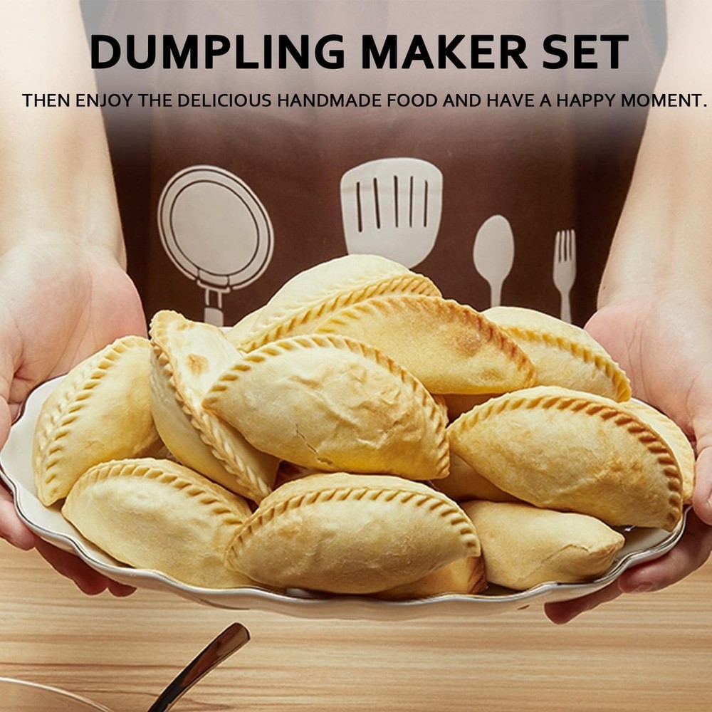 Empanada Maker Press, 5 Inch Extra Large Dumpling Set with 5, White