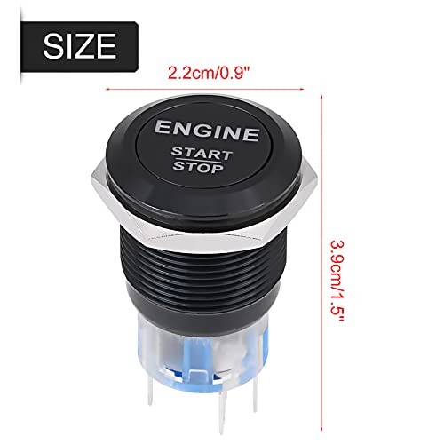 DC 12V LED Car Engine Start Stop Push Button Switch Ignition Starter Black