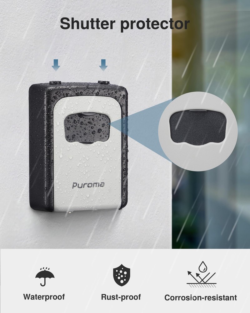 Lock Box Large Key Lock Box Resettable Combination Code Lockbox Portable Wall...